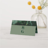 Carte De Placement Mariage moderne en marbre vert (Dos)