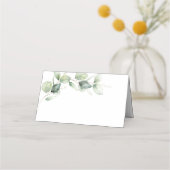 Carte De Placement Mariage moderne Eucalyptus verdure Succulent (Dos)