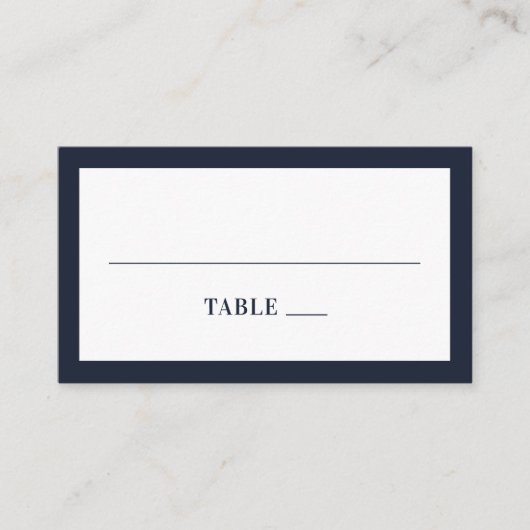 Carte De Placement Mariage moderne floral marine. Fleurs élégantes bl (Devant)