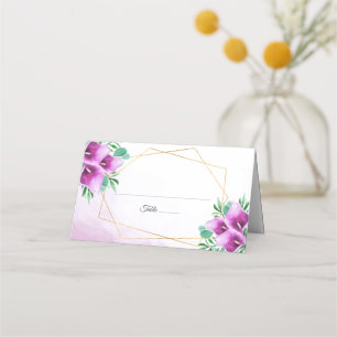 Carte De Placement Mariage Moderne Géométrique avec Lys de Callas Vio