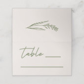 Carte De Placement Mariage moderne gris et vert olive (Extérieur déplié)