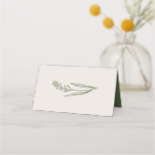 Carte De Placement Mariage moderne gris et vert olive (Dos)