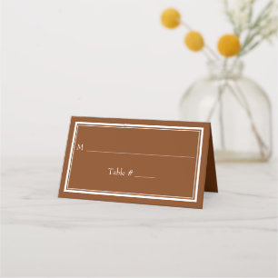 Carte De Placement Mariage Moderne Minimaliste Brun
