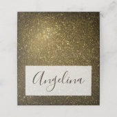 Carte De Placement Mariage moderne noir et or (Extérieur déplié)