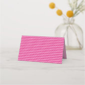 Carte De Placement Mariage Moderne Rayure Chevron Rose Pâle (Dos)