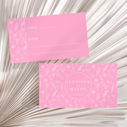 Carte De Placement Mariage moderne rose chaud