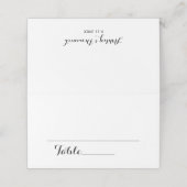 Carte De Placement Mariage moderne simple et élégant Numéro de table (Extérieur déplié)