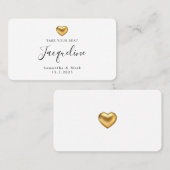 Carte De Placement Mariage moderne simple Gold Heart Plat Place Card (Devant / Derrière)