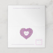 Carte De Placement Mariage monogramme de dessin de coeur de tulipe vi (Extérieur déplié)