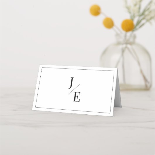 Carte De Placement Mariage monogramme minimal | BLANCHE (Dos)