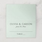 Carte De Placement Mariage Monogramme Moderne Menthe et Noir (Extérieur déplié)