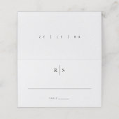 Carte De Placement Mariage Monogramme noir & écrin classique (Extérieur déplié)