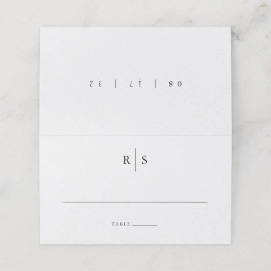 Carte De Placement Mariage Monogramme noir & écrin classique (Extérieur déplié)