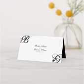 Carte De Placement Mariage Monogramme noir et blanc (Dos)