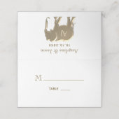 Carte De Placement Mariage Monogramme Or (Extérieur déplié)