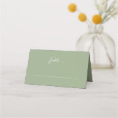 Carte De Placement Mariage Monogramme Vert Sauge & Blanc (Devant)