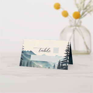 Carte De Placement Mariage Montagne Pin Aquarelle