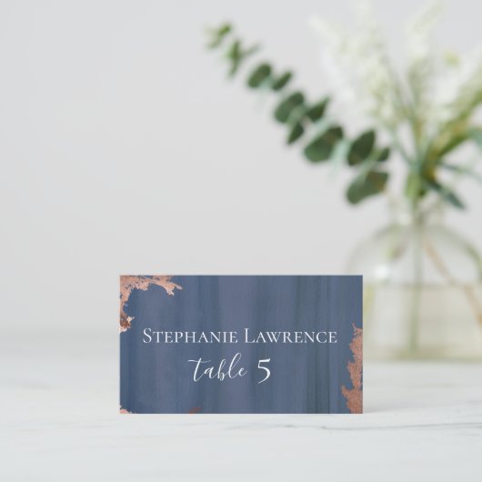 Carte De Placement Mariage Moody Blue Copper (Debout devant)