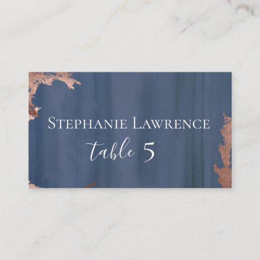 Carte De Placement Mariage Moody Blue Copper (Devant)