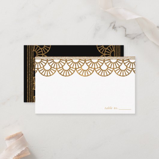 Carte De Placement Mariage Motif Art déco (Devant/Arrière en situation)