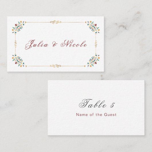 Carte De Placement Mariage Motif classique complexe de géométrie vint (Devant / Derrière)