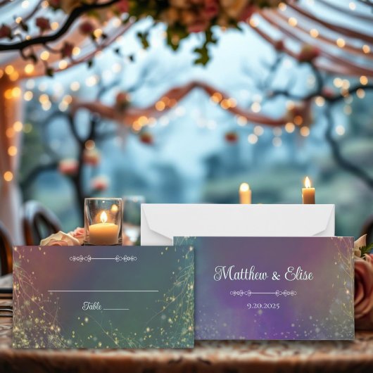 Carte De Placement Mariage mystique Enchanted Forest Fairy Lights