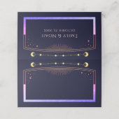 Carte De Placement Mariage mystique Rainbow Navy Blue Sun Moon Stars (Extérieur déplié)