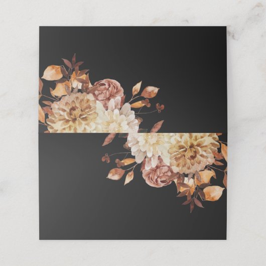 Carte De Placement Mariage noir automne (Extérieur déplié)