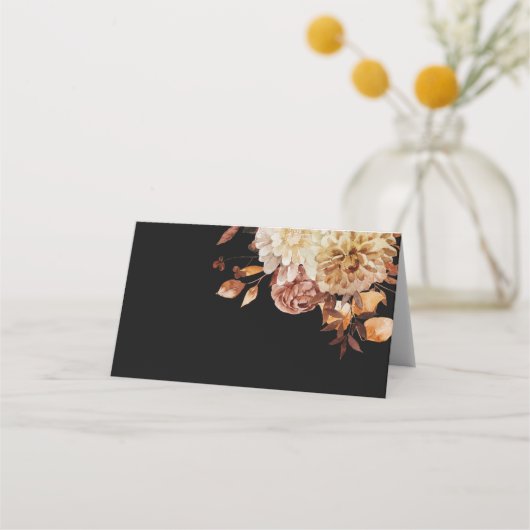 Carte De Placement Mariage noir d'automne (Devant)