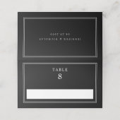 Carte De Placement Mariage Noir Élégant (Extérieur déplié)