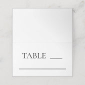 Carte De Placement Mariage noir et blanc minimal (Extérieur déplié)