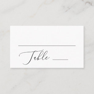 Carte De Placement Mariage noir et blanc minimaliste Script élégant