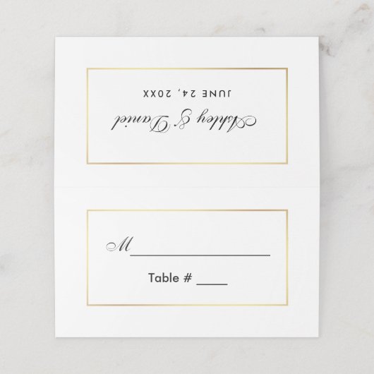 Carte De Placement Mariage noir et blanc moderne G (Extérieur déplié)