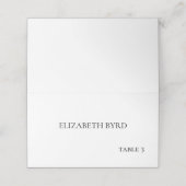 Carte De Placement Mariage noir et blanc simple (Extérieur déplié)