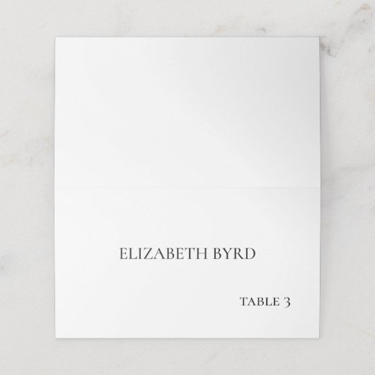 Carte De Placement Mariage noir et blanc simple (Extérieur déplié)