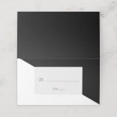 Carte De Placement Mariage noir et blanc tout simple (Extérieur déplié)