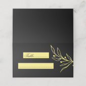 Carte De Placement Mariage noir fleur d'or simple (Extérieur déplié)
