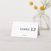 Carte De Placement Mariage noir typographie gothique (Devant)