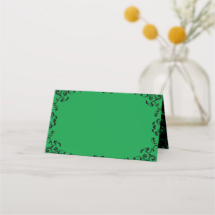 Carte De Placement Mariage noir vert