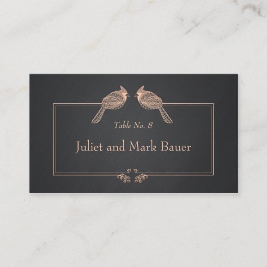 Carte De Placement Mariage Numéro de tableau Oiseaux Tableau noir (Devant)