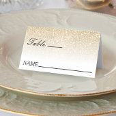 Carte De Placement Mariage Ombre Parties scintillant blanc et or