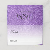 Carte De Placement Mariage Ombre Parties scintillant blanc et violet (Extérieur déplié)