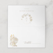 Carte De Placement Mariage opulent dans le jardin doré (Extérieur déplié)