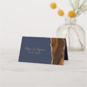 Carte De Placement Mariage Or Vert Foncé Agate Or Brûlé (Dos)