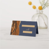 Carte De Placement Mariage Or Vert Foncé Agate Or Brûlé (Devant)