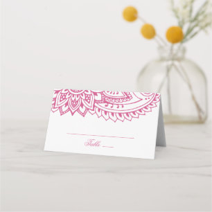 Carte De Placement Mariage Paisley indien rose