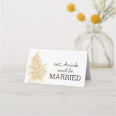 Carte De Placement Mariage Pampas Tan Grass Sur Blanc Boho Été (Dos)