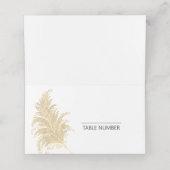 Carte De Placement Mariage Pampas Tan Grass Sur Blanc Boho Été (Intérieur déplié)