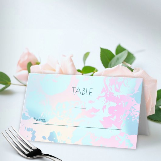 Carte De Placement Mariage pastel abstrait moderne 