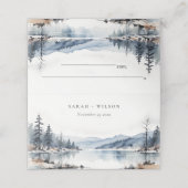 Carte De Placement Mariage paysager du lac de la neige d'hiver (Extérieur déplié)